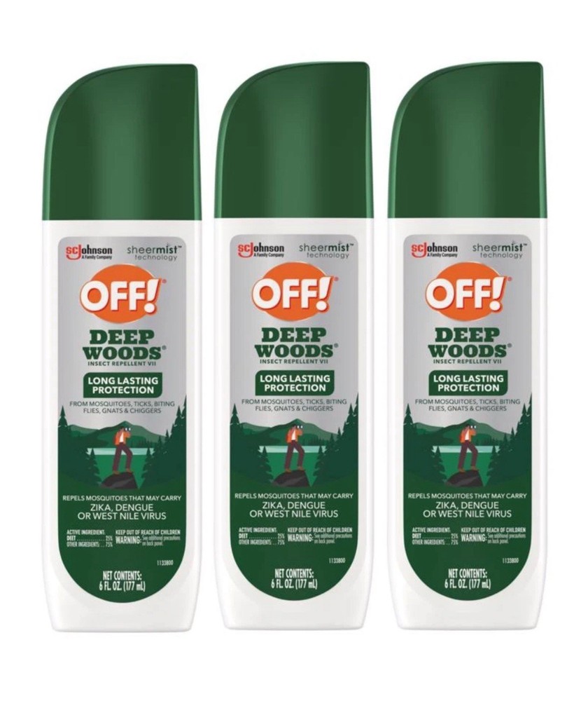 Lot of 3 OFF! Deep Woods Insect Repellent Liquid For Gnats/Mosquitoes/Ticks 6 oz