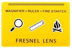 Wallet Size Fresnel Lens Firestarter Size 4X Magnification Protective Sleeve