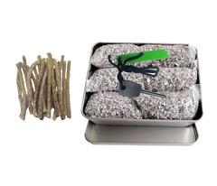 Fire Starter Kit Magnesium Shavings Ferro Rod 20 Waxed Ropes Camping Hiking