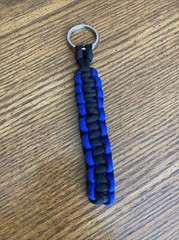 New Paracord Keychain – Black & Blue High Quality 5.25” Stocking Stuffer Gift