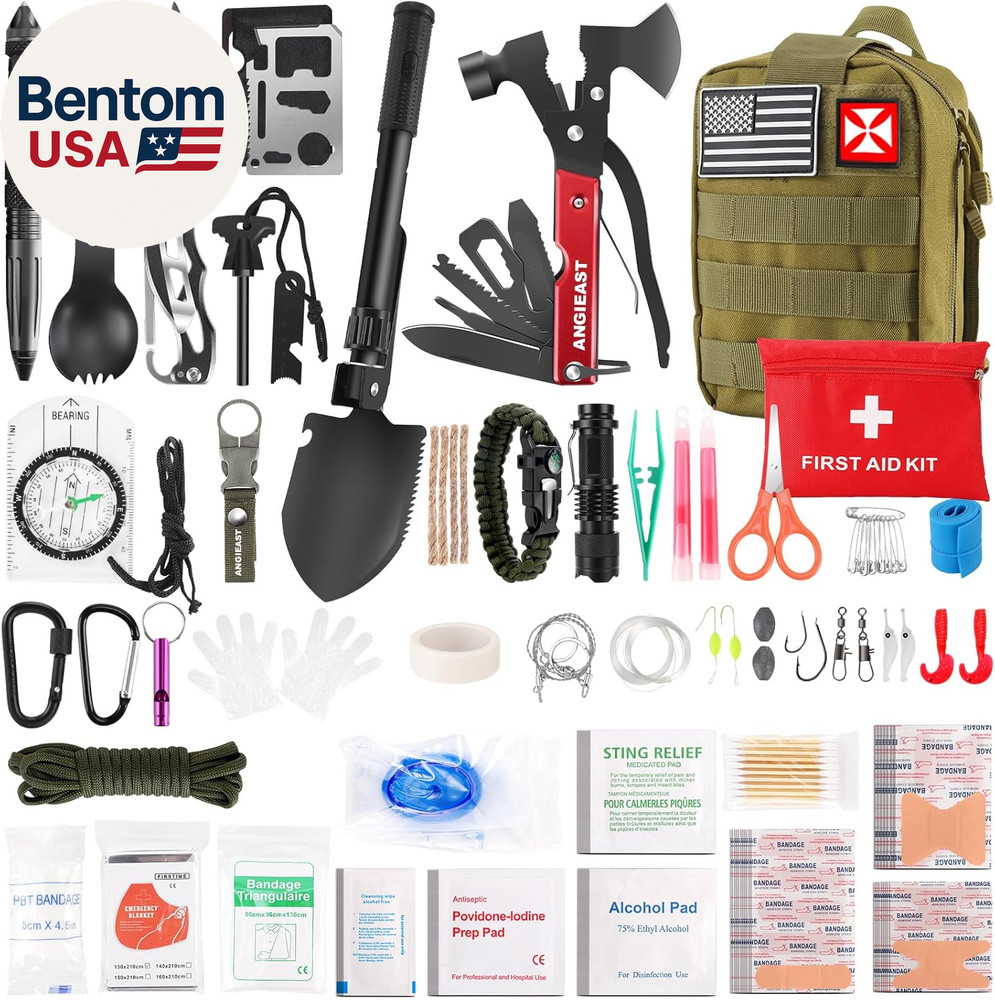 Survival Kit 256 in 1, First Aid Kit Survival Gear Tools Trauma Kit with Molle P