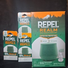 Repel Mosquito Repellent Outdoor Diffuser Device & 3 Extra Refills New
