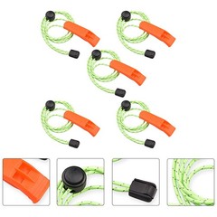 5Pcs Portable Safety Whistles Durable Plastic with Hanging Rope for Outdoor Use