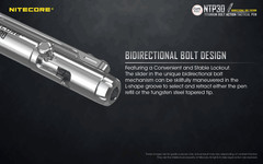 NITECORE NTP30 Tactical Pen Titanium Ti Bidirectional Bolt Action Glass Breaker