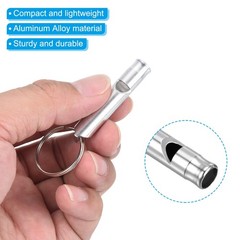 12pcs Emergency Whistles Safety Whistle with Keychain for Hiking Silver