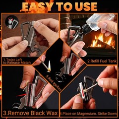 2 Pack Permanent Match Infinity Lighter with Multitool Keychain Bottle Opener…