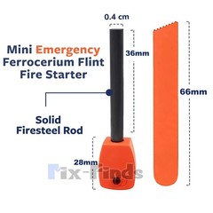 Lot 10-50x Emergency Flint Fire Starter Rod Lighter Magnesium Camping Tool Kits