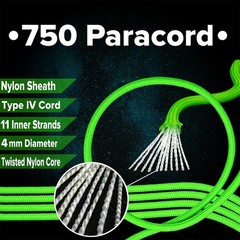 750 Paracord – IV Multi-Purpose Nylon Cord with 11 Strand Inner Core – Black,…