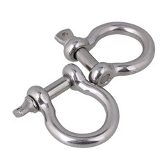316 Forged Stainless Steel Bow Shackle with Screw Pin for Marine Rigging