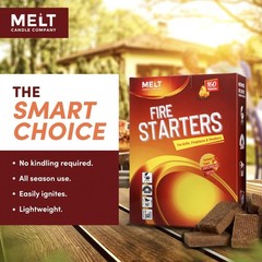 Fire Starter Squares, 160 pcs – Fire Starters for Campfires, Grill, Outdoor P…