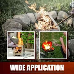 Black Pocket Bellow Collapsible Fire Tool Kit Camping Survival Blow Fire Tube