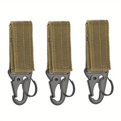 3Pcs Tactical Carabiner Outdoor EDC Keychain Nylon Webbing Keys Holder Camping