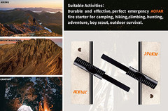 AF-374 Magnesium Fire Starter Survival Kit 2 Pack Ferro Rod Striker New
