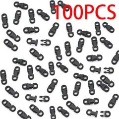 100 x Buckles Black For Paracord Bracelets Plastic Safety Clasp Side Release