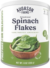Augason Farms Dehydrated Spinach Flakes Can, Emergency Food Supply, 8 Oz