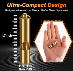 Brass Emergency Whistles 2 Pack with Tangle-Free Lanyard, Pealess Safety Whistle