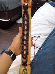 Black Red Paracord Bracelet with Viking Runes Beads