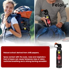 Feloiy Self Defence Spray w/ Holster Bear Attack Deterrent Legal Bear Spray 11oz