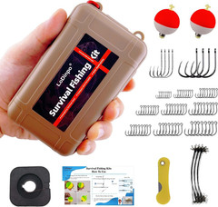 Mini Survival Fishing Kit Waterproof Compact Emergency Fishing Tackle Box Travel