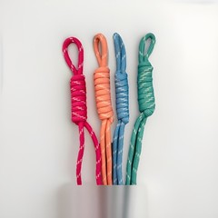 Set of 4 Lanyard Lightweight Nylon Paracord Ropes – Pink, Orange, Blue, Green