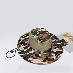 2 Pack Men Camouflage Hats with Wide Full Brim Breathable Mesh Design Summer