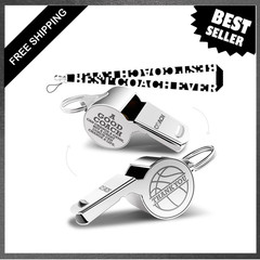 Stainless Steel Coach Whistle with Lanyard Loud 120db Referee Training Emergency