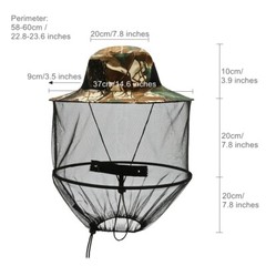Mosquito Fly Head Net Mesh Hat Bee Insect Bug Mozzie Protector Outdoor Fishing