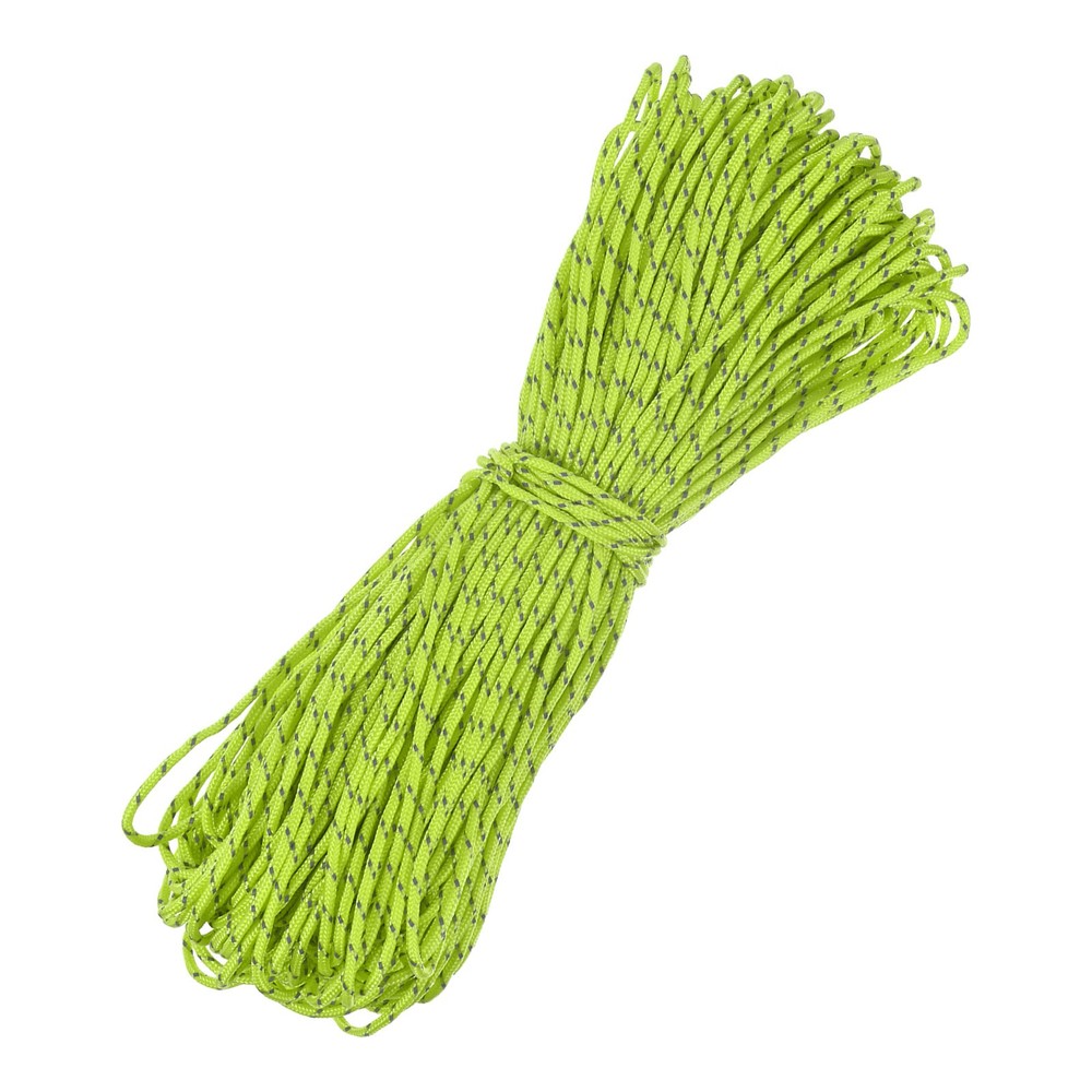 1PCS 2 mm 197FT Reflective Guyline Camping Paracord 3 Strands, Fluorescent Green