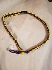 NEW- Neck Lanyard w/break-away clip-Handmade- Paracord 550- Purple/ Yellow – 30″