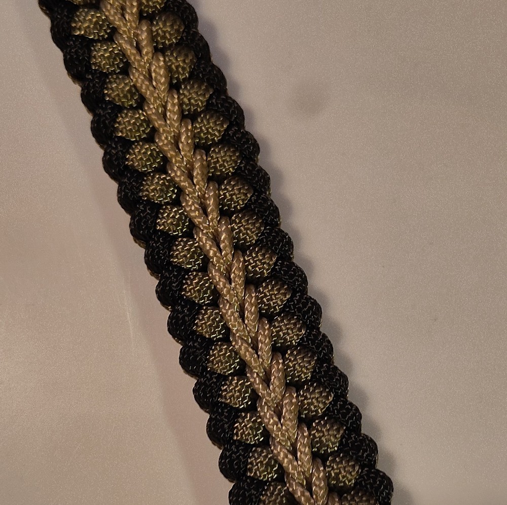 Tan Black Center Stitched Paracord Braclet
