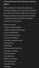 Sustain Supply Travel Survival Backpack Comfort Kit Of 2 Person