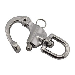1 Pair Swivel Eye Snap Shackle Quick Release Bail Rigging Stainless Steel