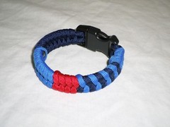 Paracord Survival Bracelet Blue Navy Red 550 Paracord