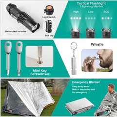 20 in 1 Survival Kit for Men Emergency & Outdoor Camping Gear, Compact Survi…