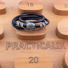 Norse Viking Paracord Leather Runes Wrap Warrior Bracelet Handcrafted Australia