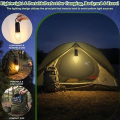 4 Pcs Solar Mosquito Repellent Camping Lantern with Yellow Light, Mosquito-re…