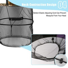 Mosquito Head Net Hat Safari Sun Bucket Hat with Net Mesh Outdoor Fishing Hiking
