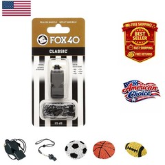 High-Performance Coaching Whistle with Breakaway Lanyard – Black, Lightweight