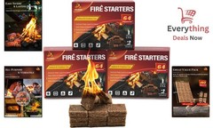 192 Easy-to-Light Natural Fire Starter Squares – Ideal for Campfires & Barbecues