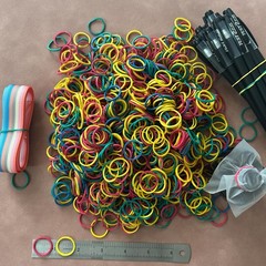 Foshine Rubber Bands Small Mini Elastic Band Yellow Blue Green Multicolour