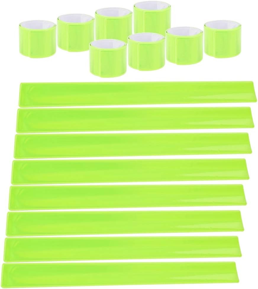 20 Pcs Reflective Snap Bands High Visibility Safety Armbands for Cycling Running