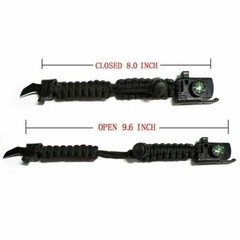 6 in 1 Adjustable Paracord Emergency Bracelet Fire Starter, Compass USA Shipper