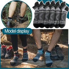 EBMORE Merino Wool Ankle Hiking Socks Compression Warm Winter Medium, Black