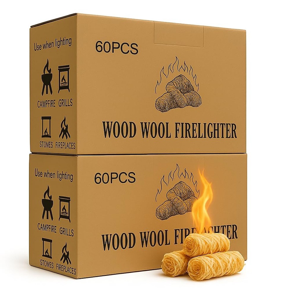120 PCS Fire Starter – Natural Wax & Sawdust Wood Igniters for Grill, Firepla…
