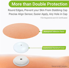 Libre 2 Sensor Covers, 25 Pack Freestyle Libre 2 & Lingo CGM Waterproof Patches,