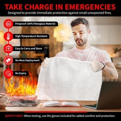 Protect Life Saving Fire Blanket (Pack of 1), 1)