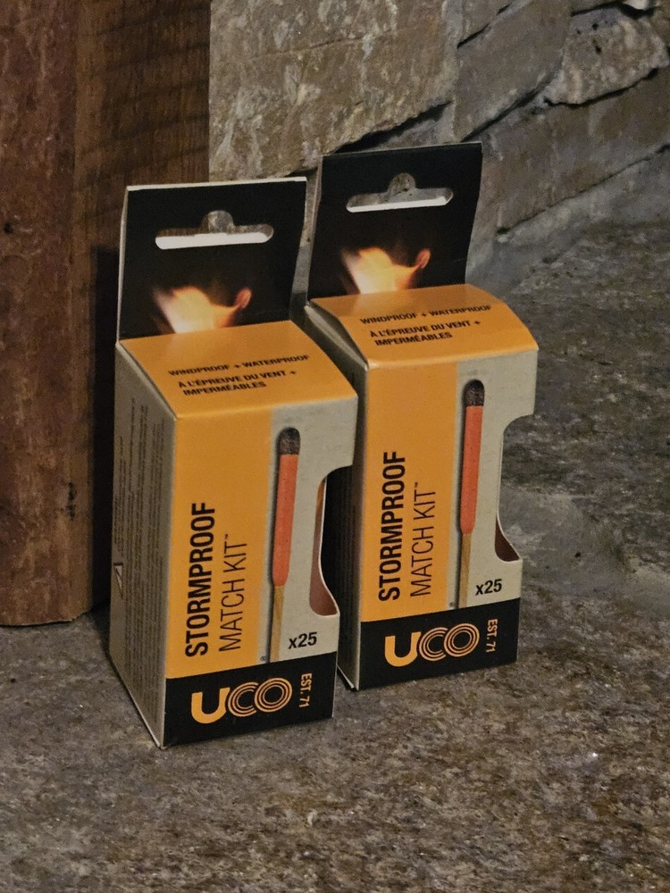 UCO Stormproof Match Kit with Waterproof Case x 25 Count 3 Strikers TWO PACK