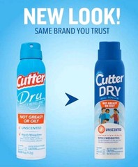 Cutter Dry Mosquito & Tick Insect Repellant Spray, 4oz Bottles, 3-Pack, NEW