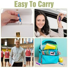 100 Pieces Emergency Whistle with Keychain, Aluminum One Size, 100PCS