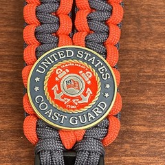 550 Paracord Neck Lanyard Keychain US Coast Guard 22” Whistle Buckle Release